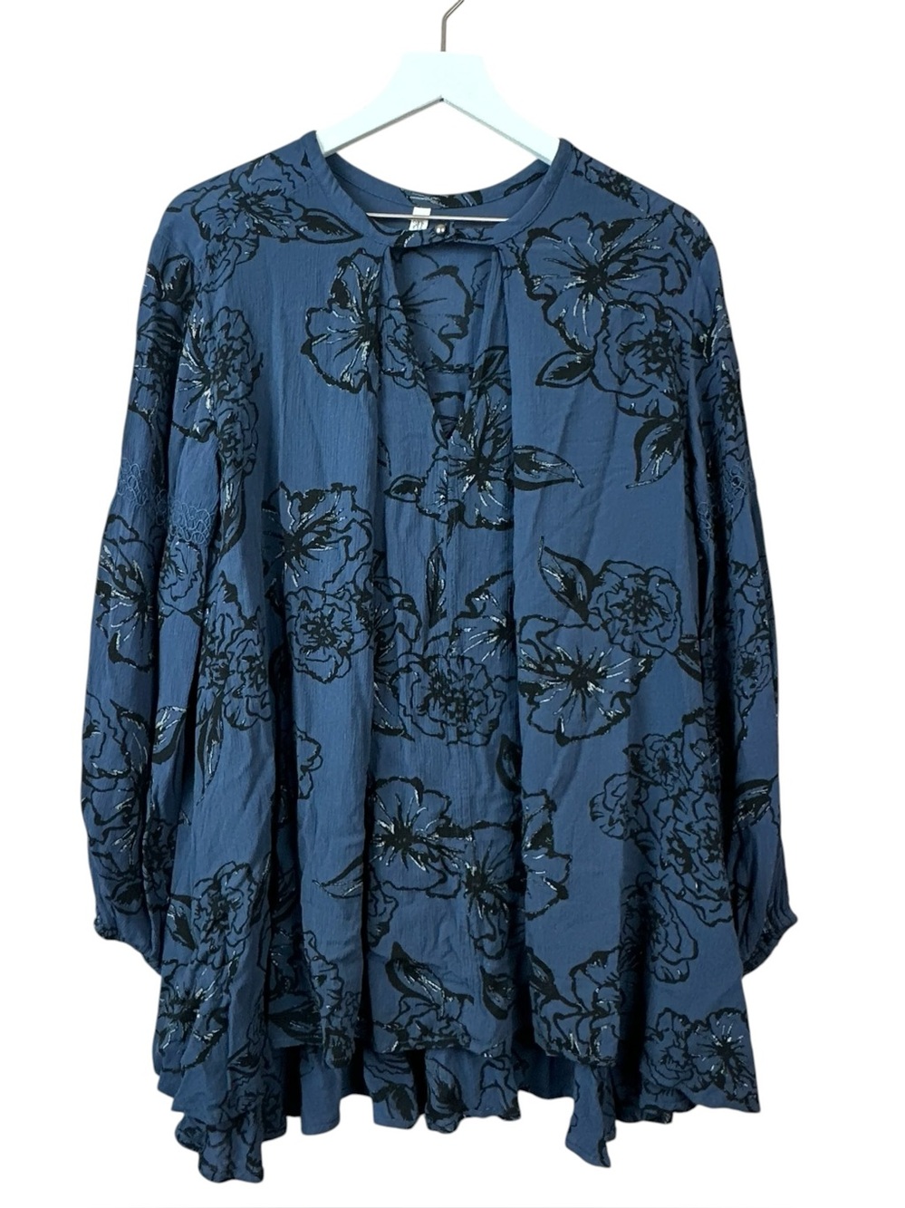 Free People Blue Floral Swing Dress Women Sz XS
